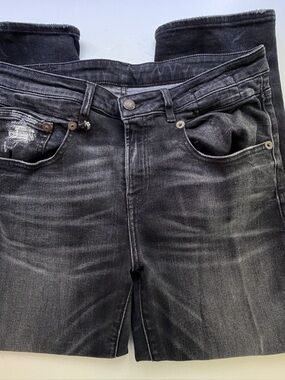 R13 Distressed Crop Jeans black